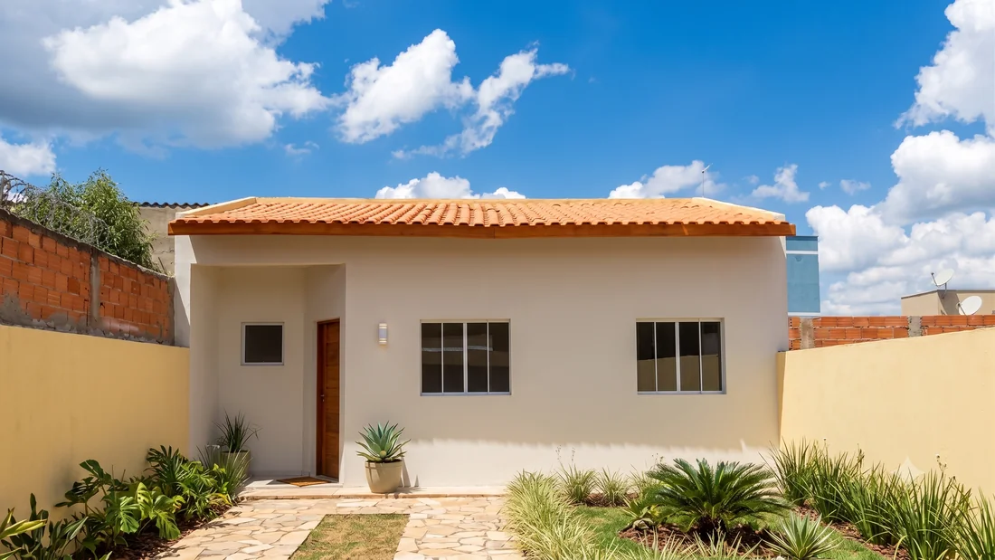 Exemplo de casa nova financiada de 50 m² com 2 dormitórios